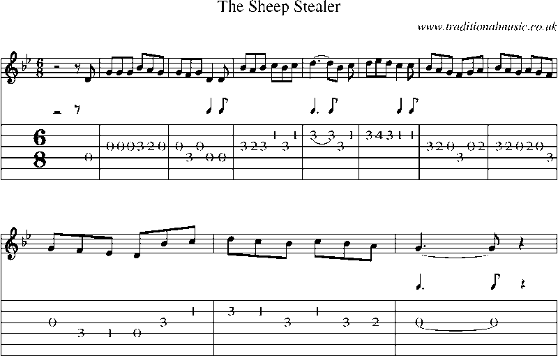 Guitar Tab and Sheet Music for The Sheep Stealer