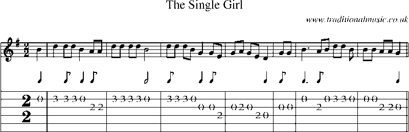 Guitar Tab and Sheet Music for The Single Girl(1)