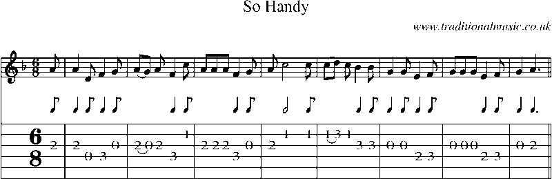 Guitar Tab and Sheet Music for So Handy