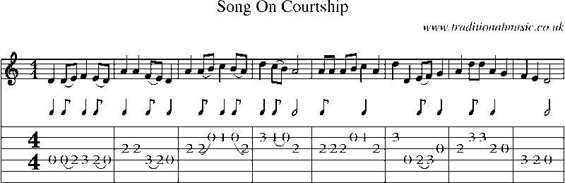 Guitar Tab and Sheet Music for Song On Courtship