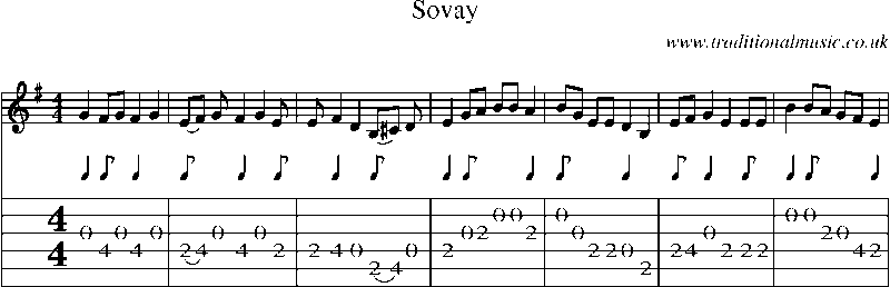 Guitar Tab and Sheet Music for Sovay