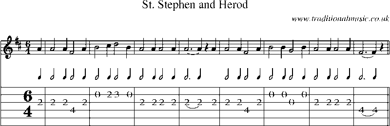 Guitar Tab and Sheet Music for St. Stephen And Herod