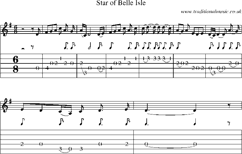 Guitar Tab and Sheet Music for Star Of Belle Isle