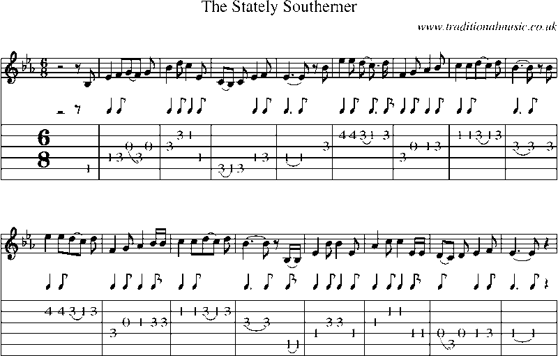 Guitar Tab and Sheet Music for The Stately Southerner(1)