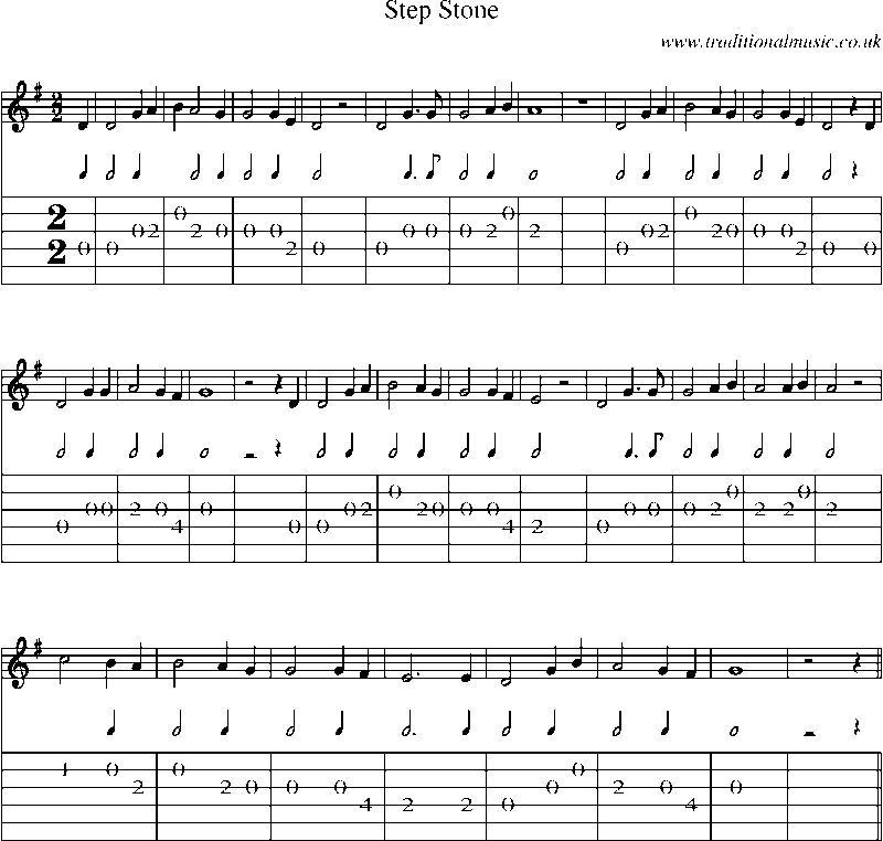 Guitar Tab and Sheet Music for Step Stone