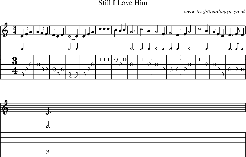 Guitar Tab and Sheet Music for Still I Love Him