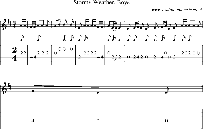 Guitar Tab and Sheet Music for Stormy Weather, Boys