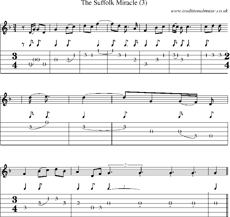 Guitar Tab and Sheet Music for The Suffolk Miracle (3)