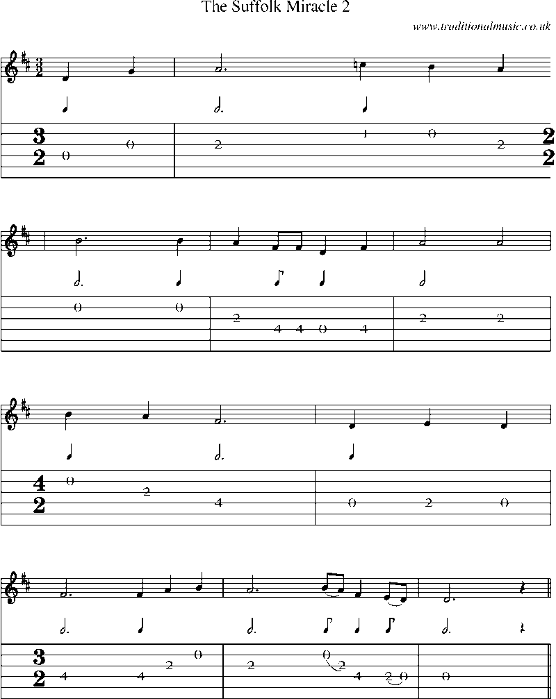Guitar Tab and Sheet Music for The Suffolk Miracle 2