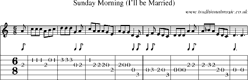 Guitar Tab and Sheet Music for Sunday Morning (i'll Be Married)