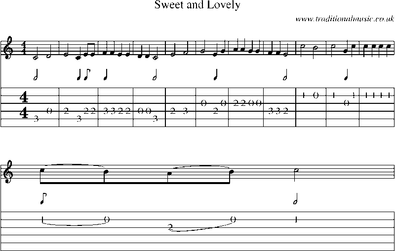 Guitar Tab and Sheet Music for Sweet And Lovely