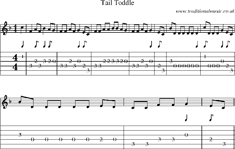 Guitar Tab and Sheet Music for Tail Toddle