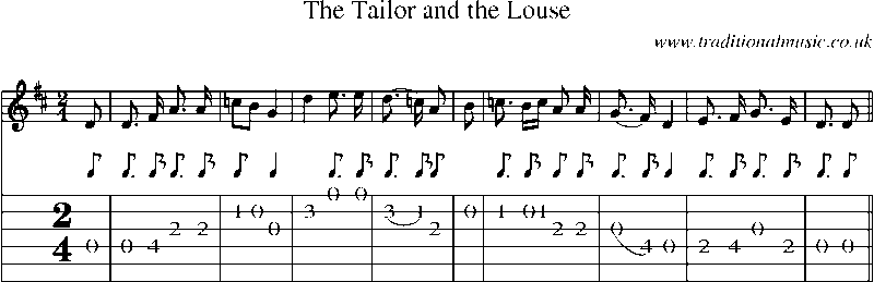 Guitar Tab and Sheet Music for The Tailor And The Louse