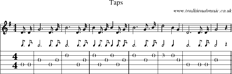 Guitar Tab and Sheet Music for Taps