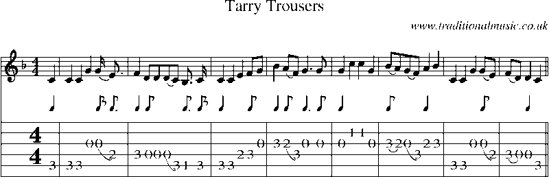 Guitar Tab and Sheet Music for Tarry Trousers(1)