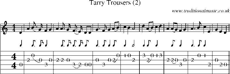 Guitar Tab and Sheet Music for Tarry Trousers (2)