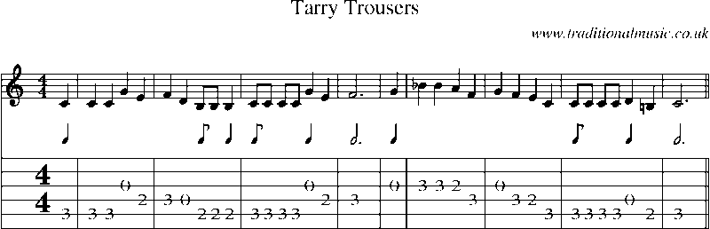Guitar Tab and Sheet Music for Tarry Trousers