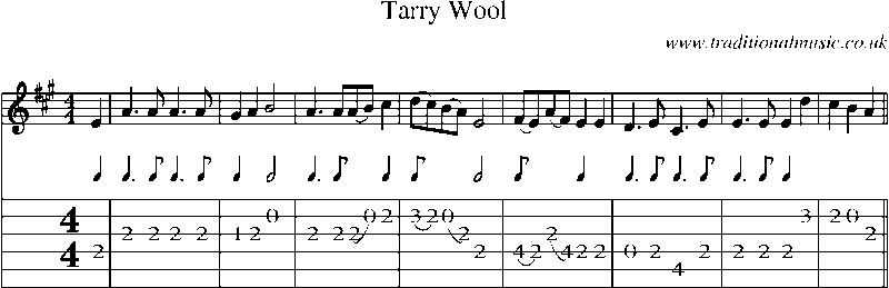Guitar Tab and Sheet Music for Tarry Wool