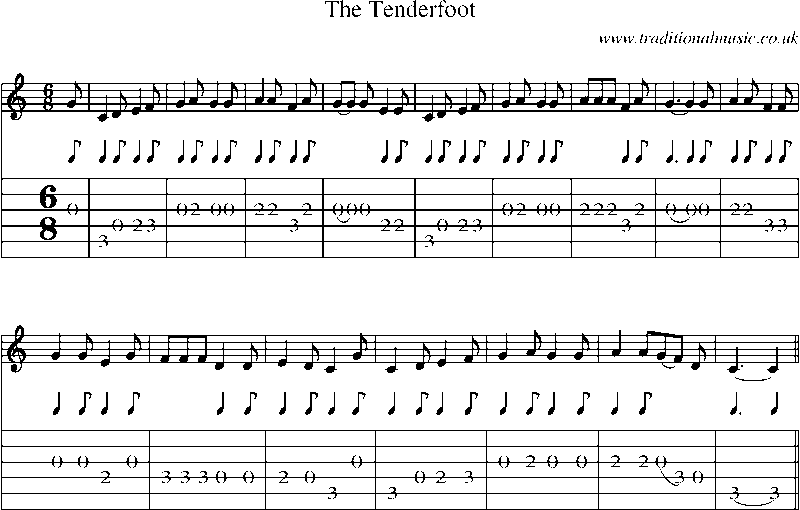 Guitar Tab and Sheet Music for The Tenderfoot