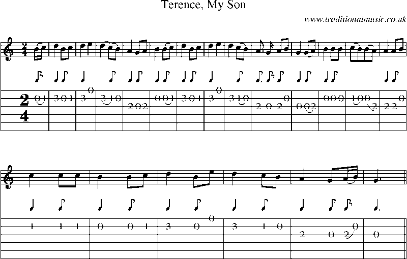 Guitar Tab and Sheet Music for Terence, My Son