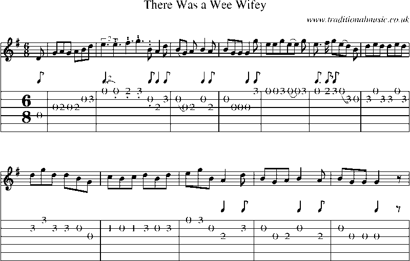 Guitar Tab and Sheet Music for There Was A Wee Wifey