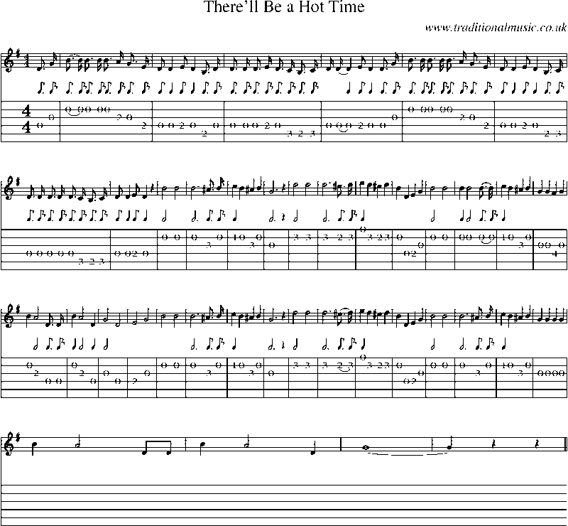 Guitar Tab and Sheet Music for There'll Be A Hot Time