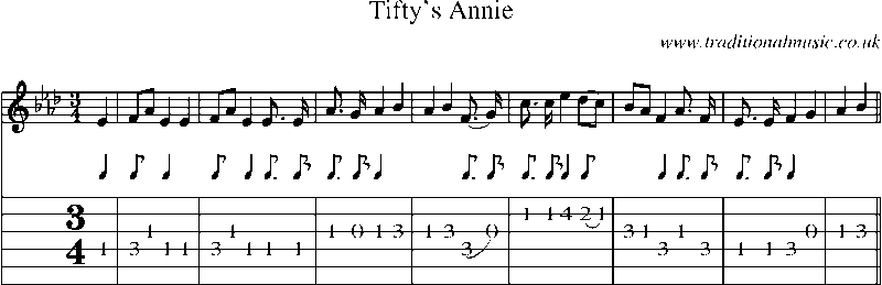 Guitar Tab and Sheet Music for Tifty's Annie(1)