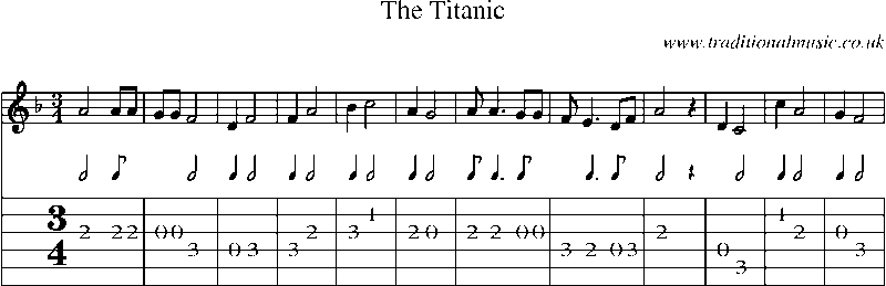 Guitar Tab and Sheet Music for The Titanic(2)