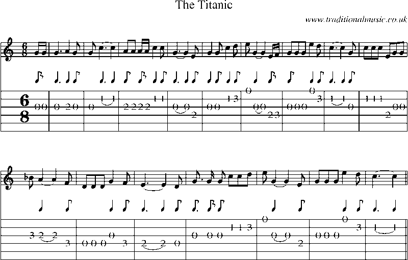 Guitar Tab and Sheet Music for The Titanic(3)