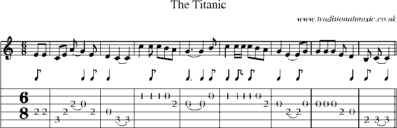 Guitar Tab and Sheet Music for The Titanic