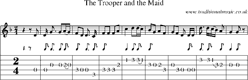 Guitar Tab and Sheet Music for The Trooper And The Maid(1)
