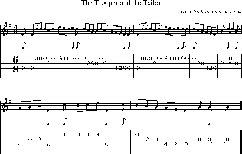 Guitar Tab and Sheet Music for The Trooper And The Tailor