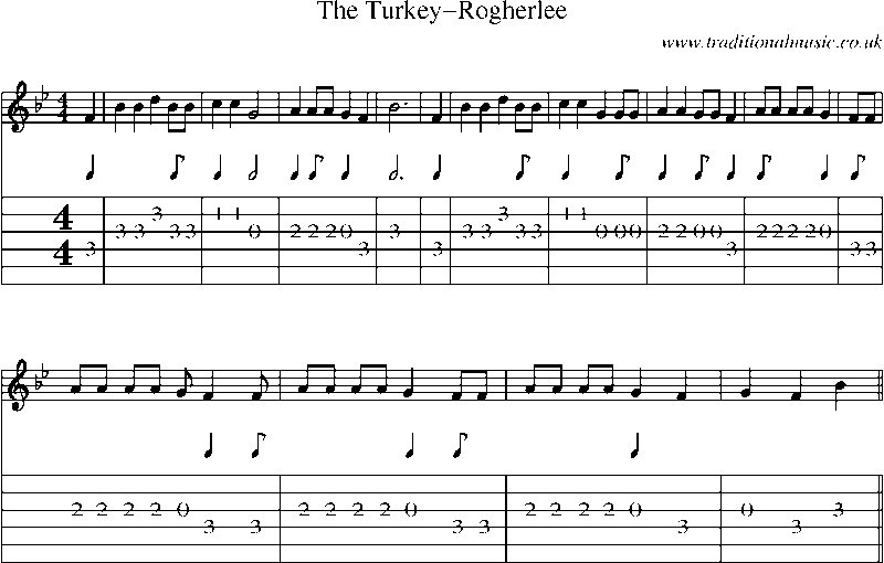 Guitar Tab and Sheet Music for The Turkey-rogherlee