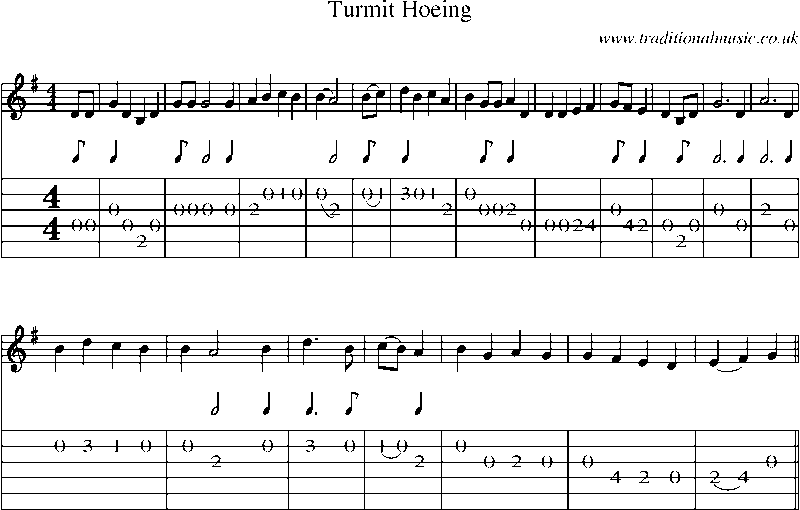 Guitar Tab and Sheet Music for Turmit Hoeing