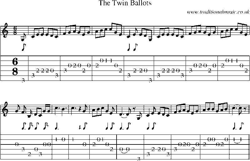 Guitar Tab and Sheet Music for The Twin Ballots