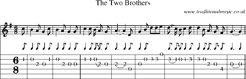 Guitar Tab and Sheet Music for The Two Brothers(2)