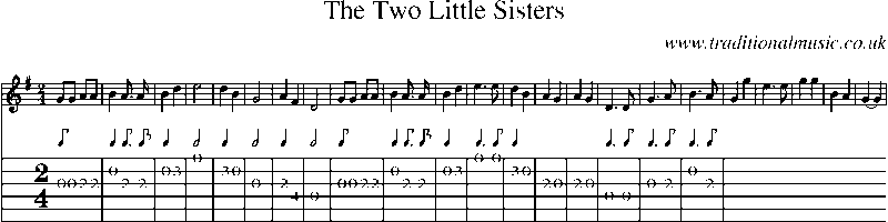 Guitar Tab and Sheet Music for The Two Little Sisters