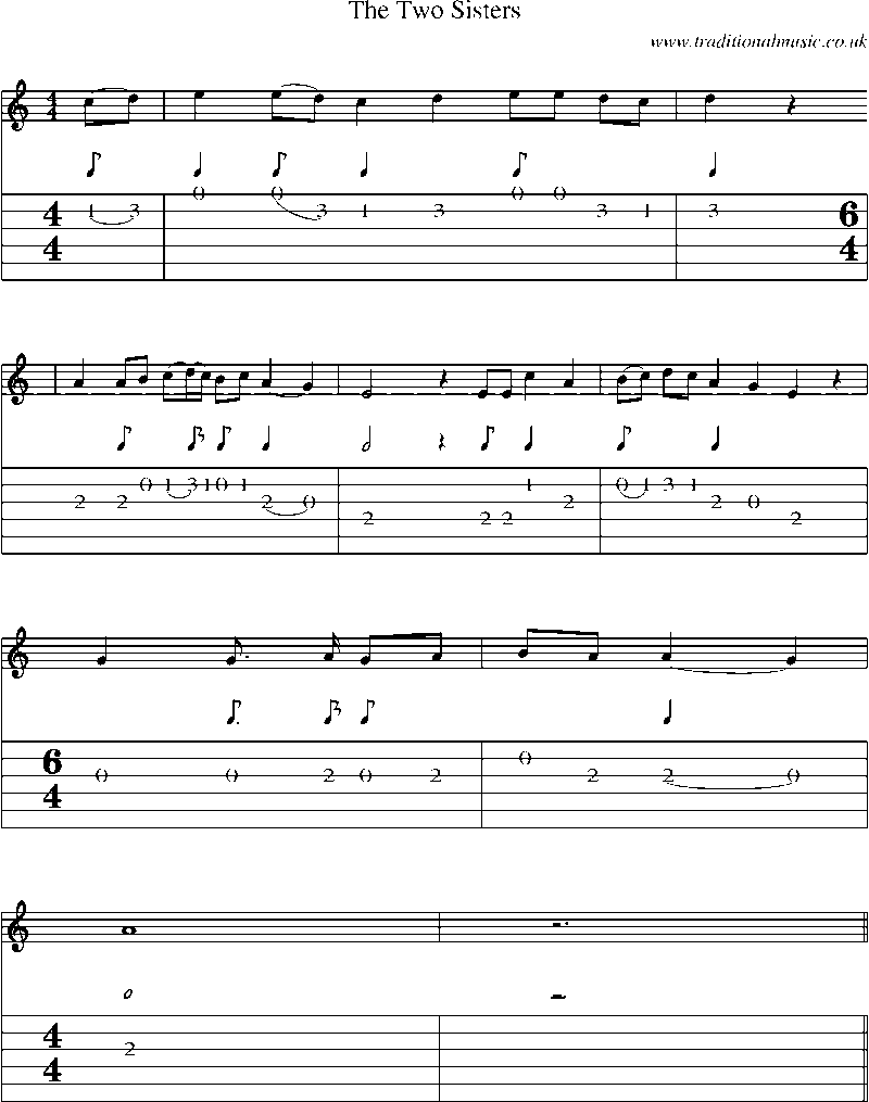 Guitar Tab and Sheet Music for The Two Sisters(11)