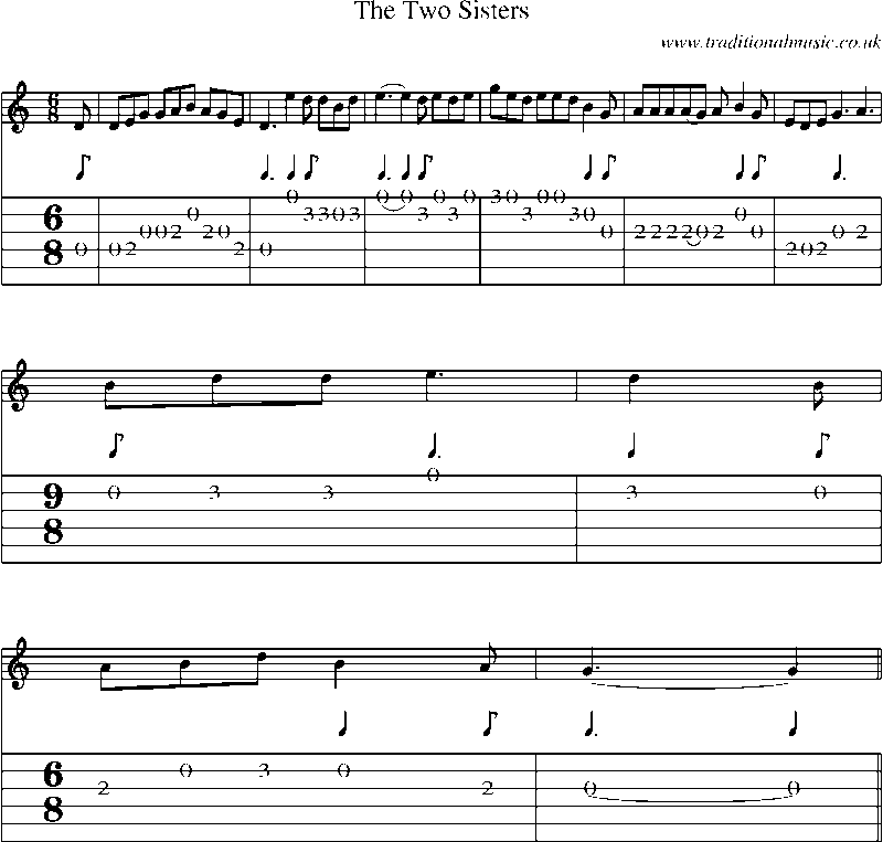 Guitar Tab and Sheet Music for The Two Sisters(17)