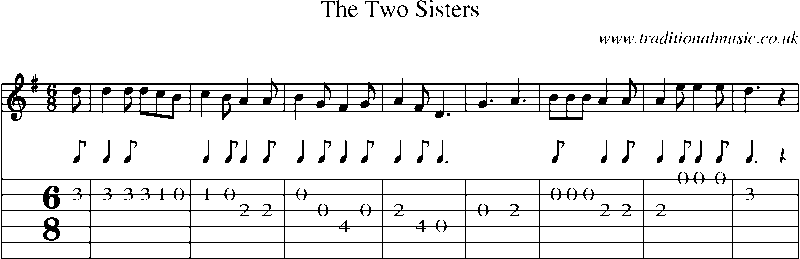 Guitar Tab and Sheet Music for The Two Sisters(18)