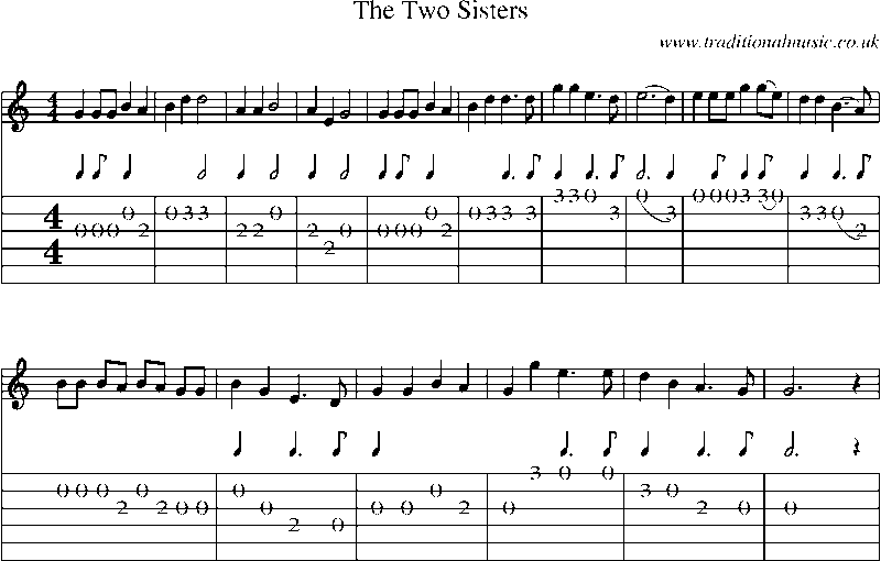 Guitar Tab and Sheet Music for The Two Sisters(19)