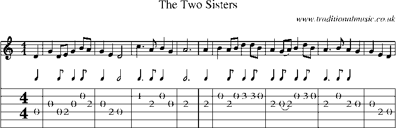 Guitar Tab and Sheet Music for The Two Sisters(8)