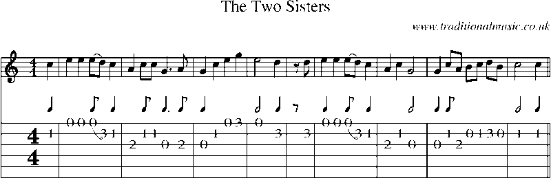Guitar Tab and Sheet Music for The Two Sisters(9)