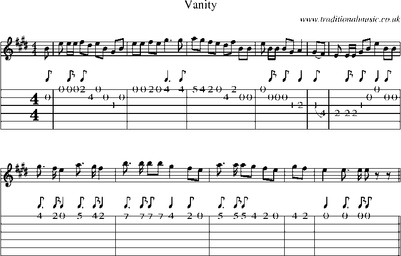 Guitar Tab and Sheet Music for Vanity