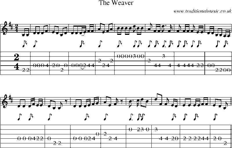 Guitar Tab and Sheet Music for The Weaver