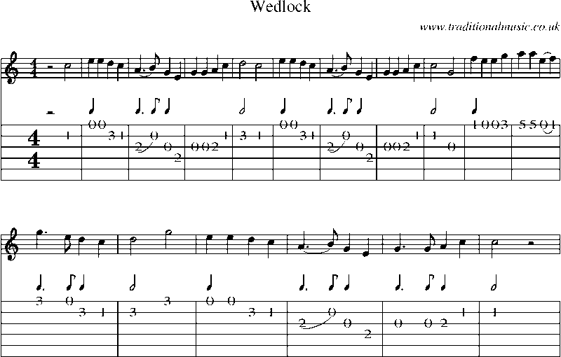 Guitar Tab and Sheet Music for Wedlock