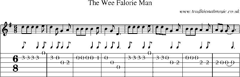Guitar Tab and Sheet Music for The Wee Falorie Man