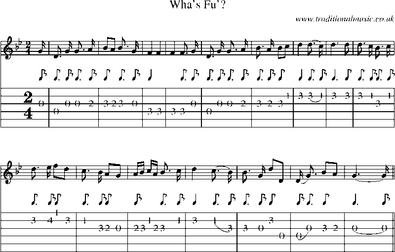 Guitar Tab and Sheet Music for Wha's Fu'?
