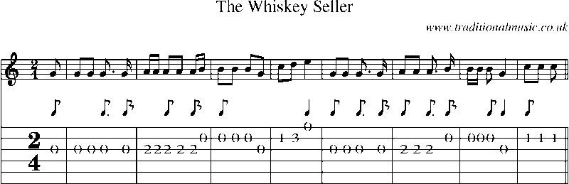 Guitar Tab and Sheet Music for The Whiskey Seller