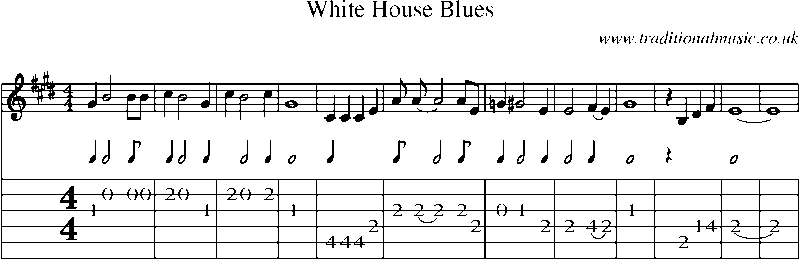 Guitar Tab and Sheet Music for White House Blues